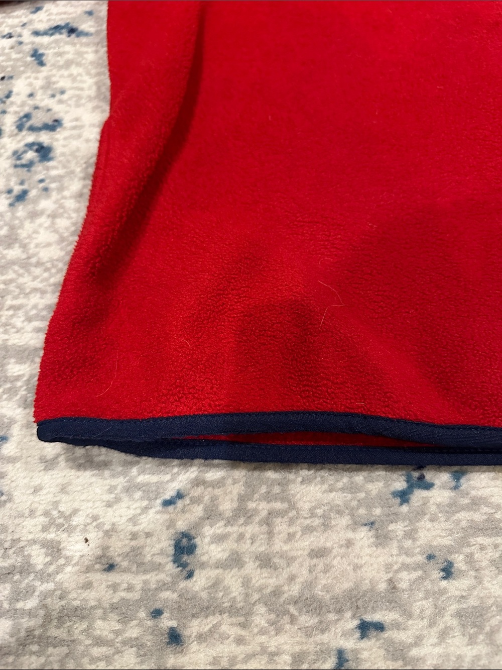 L.L. Bean Fleece Pullover Mens medium Red Snap Button Vintage Contrast Trim - Picture 7 of 11